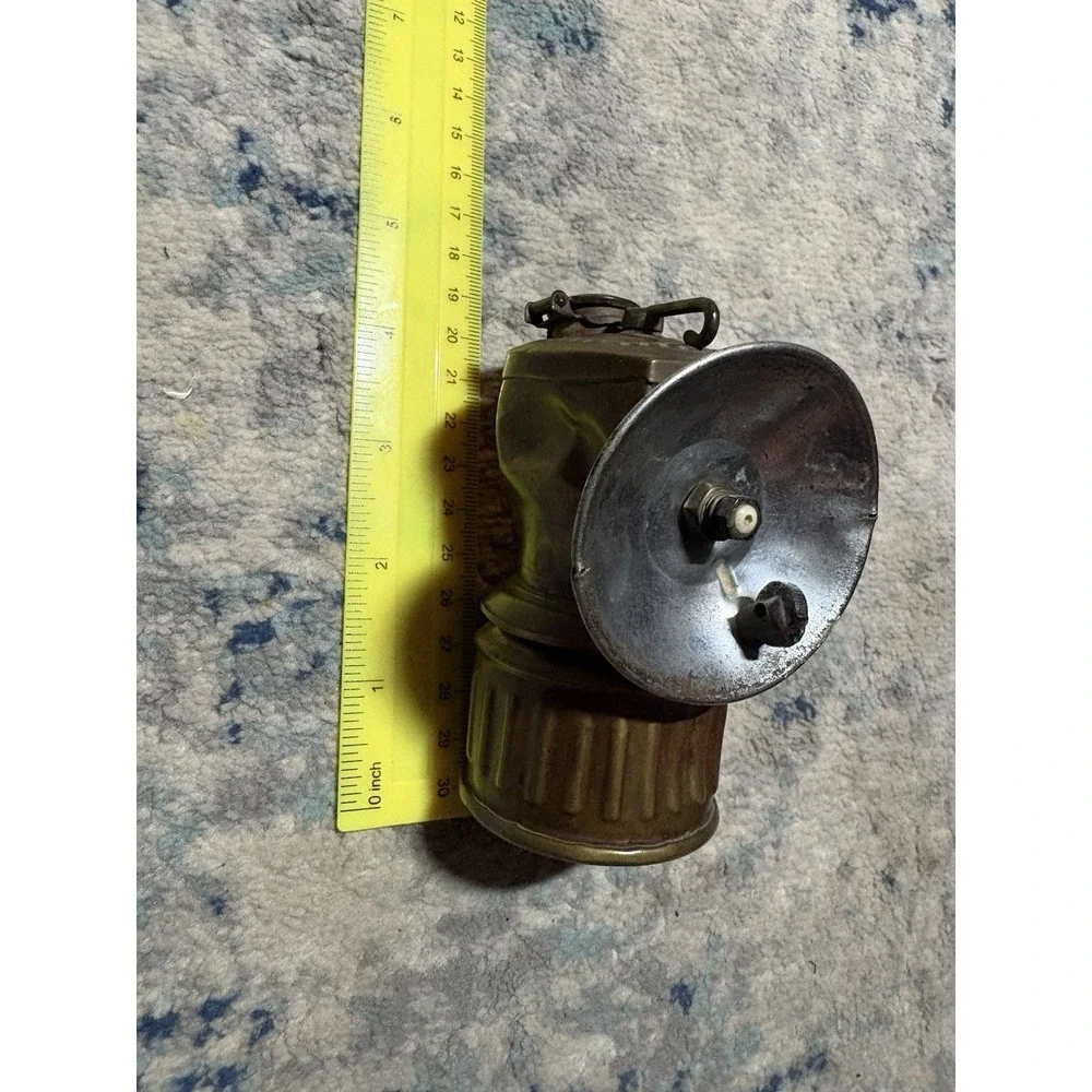 Vintage Justrite Brass Auto-Lite Carbide Coal Miner's Head Lamp Collectable